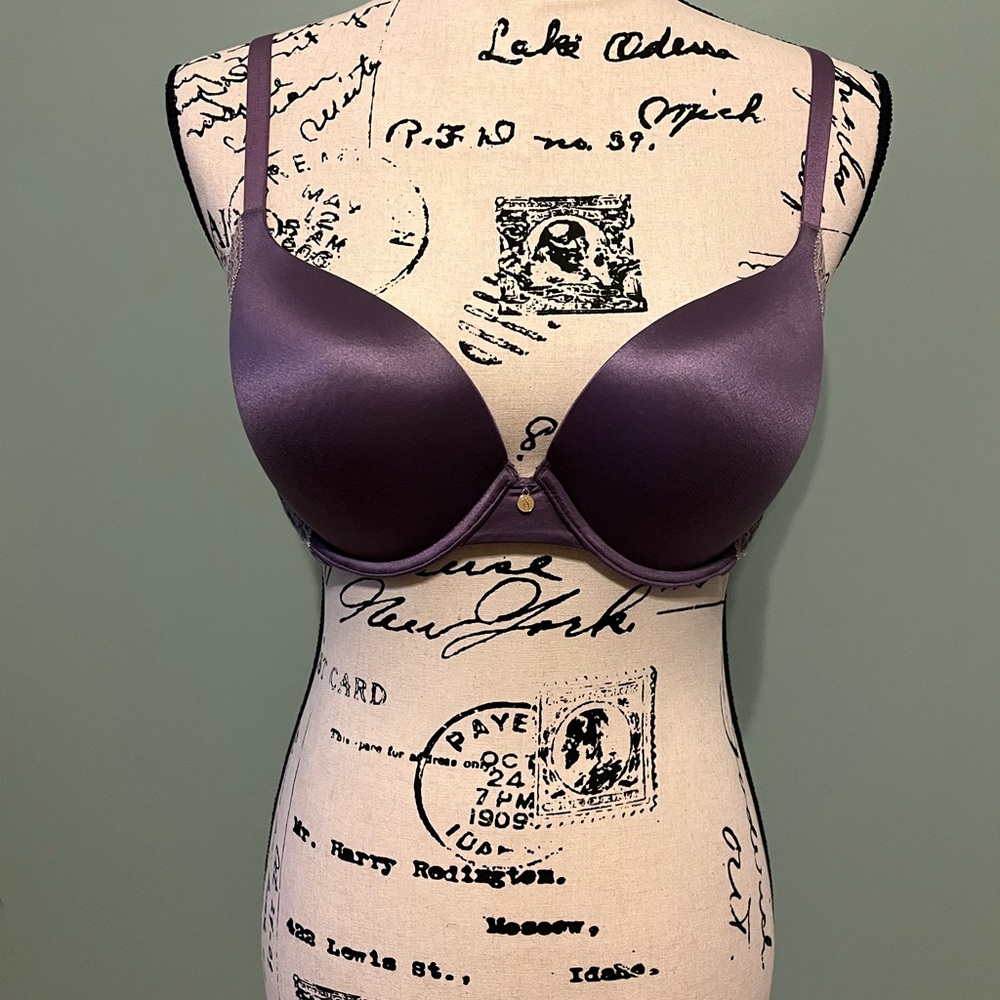 Victoria's Secret The Showstopper Plum Lined Demi Bra with Smooth Molded Cups